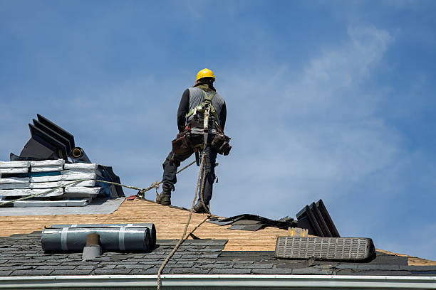 Professional Gutter Installation technician working in Slatington, PA